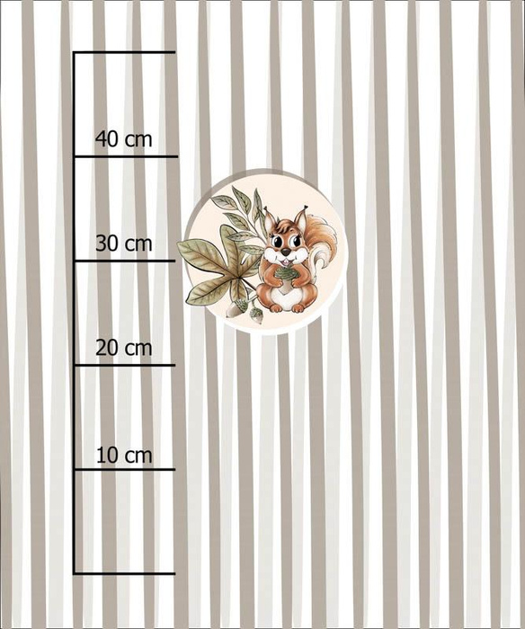 VEVERKY V LISTECH (PODZIM V LESE ) - panel 50cm x 60cm - single jersey 