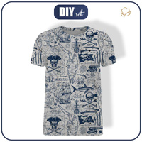 HERREN T-SHIRT - PIRATENABENTEUER / Beton - Single Jersey XL