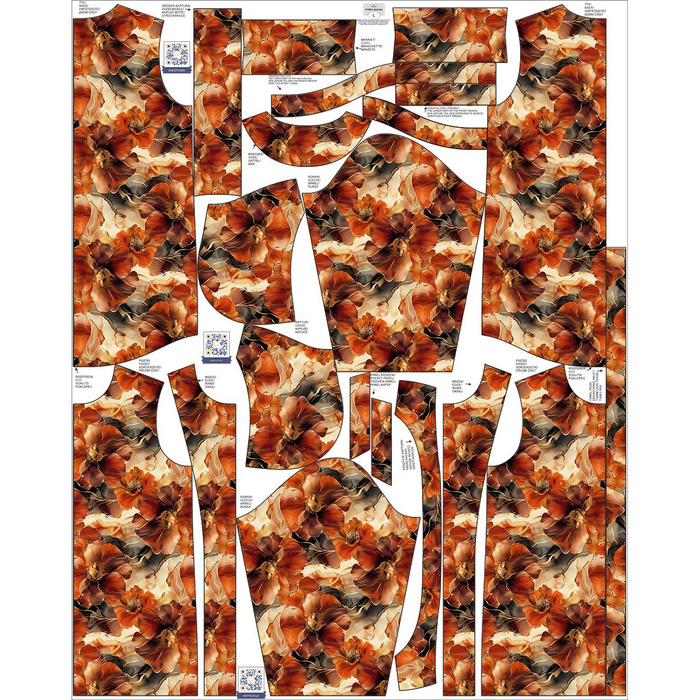 DÁMSKÁ BUNDA PARKA (ANNA) - AUTUMN FLOWERS WZ.13 - softshell S