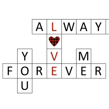 CROSSWORD (BE MY VALENTINE) - panel 75cm x 80cm