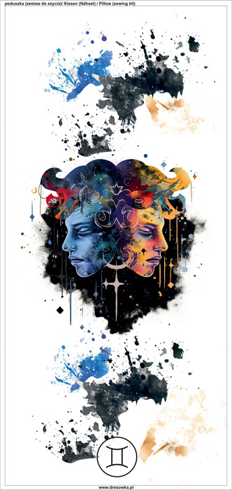 POLŠTÁŘ 45x45 - GEMINI VZ. 1 - Potahový velur - Sada šití