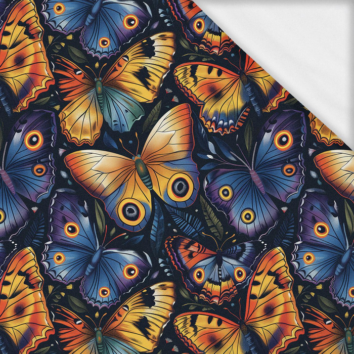 Butterfly & Flowers wz.7- single jersey s elastanem ITY