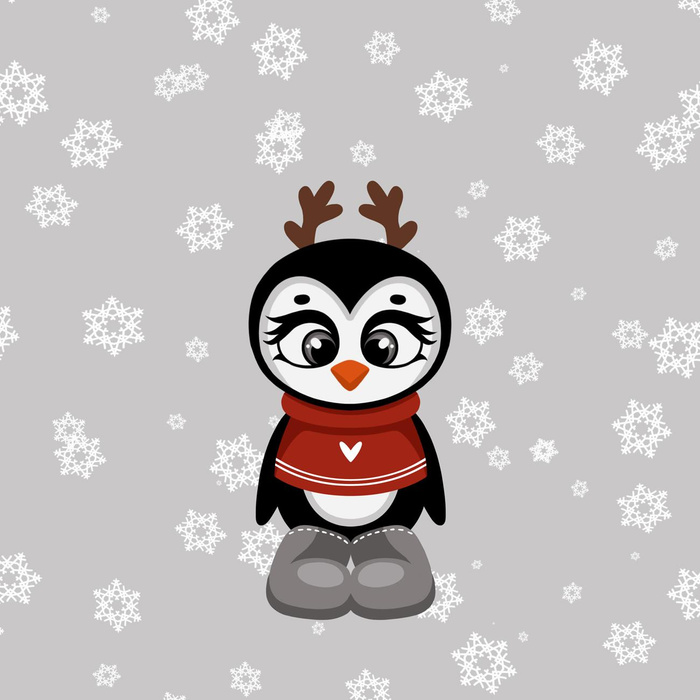 WINTER ANIMALS wz.7 - panel (60cm x 50cm) looped knit