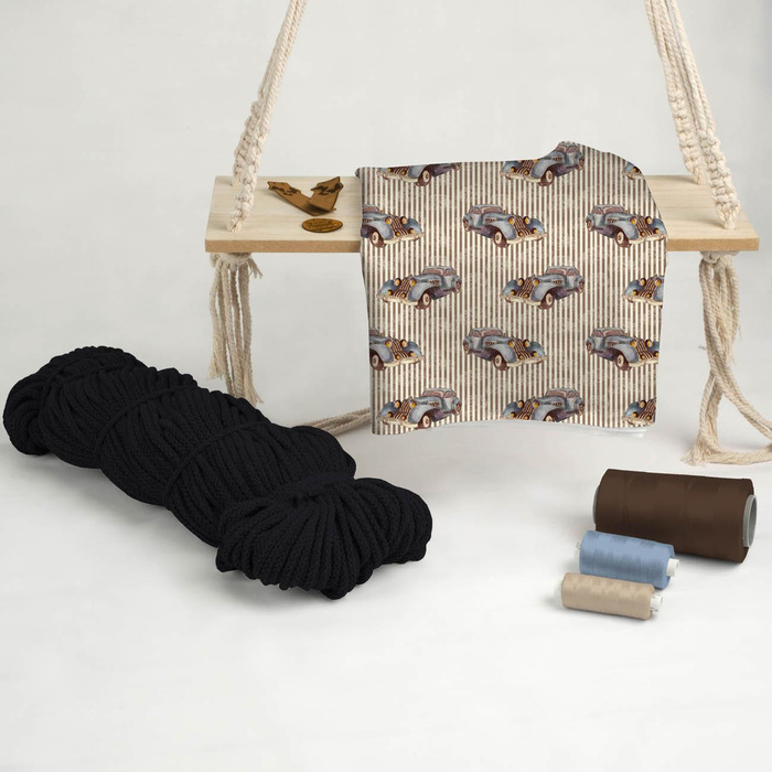 OLD CARS / STRIPES pat. 4 - light brushed knitwear