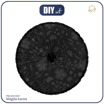 DEKORATIVNÍ POLŠTÁŘ - KVĚTY (vzor 8) / černá