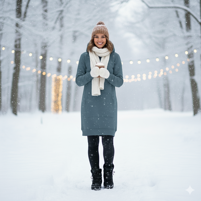 ZESTAW DIY - Bluza kangurka (LUXA) - DUSTY BLUE