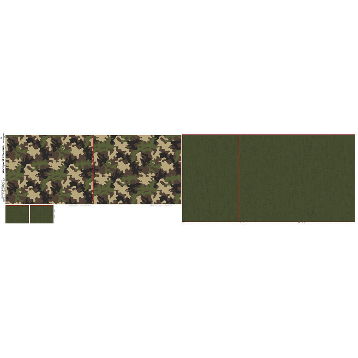 GYM BAG WITH POCKET - CAMOUFLAGE OLIVE - sewing set