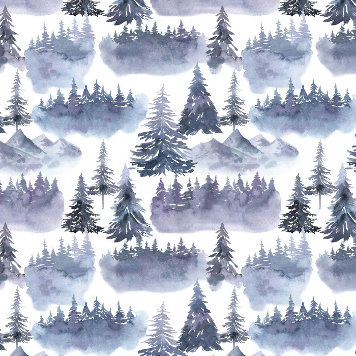 FOREST LANDSCAPE (PAINTED FOREST) - single jersey with elastane 