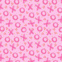XOXO pat. 2 / pink - Cotton woven fabric