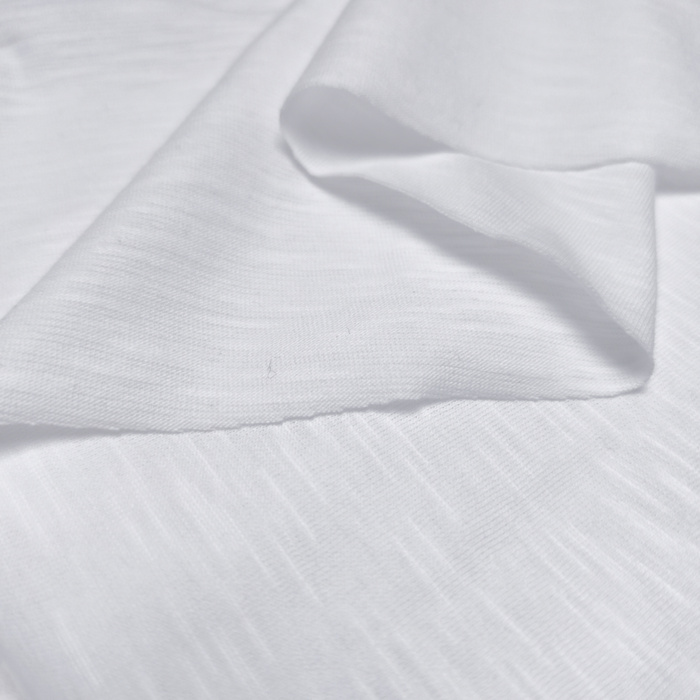Baumwoll-Slubjersey mit Bio-Baumwolle 170g - WEIß D-01