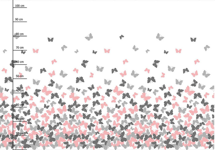BUTTERFLIES PINK - panel looped knit 