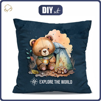 PILLOW 45X45 - EXPLORE THE WORLD - Upholstery velour - sewing set