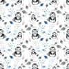 PENGUINS / LEAVES (ENCHANTED WINTER) - single jersey with elastane