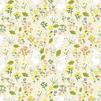 BUNNIES ON A MEADOW  - Waterproof woven fabric