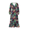 WRAP FLOUNCED DRESS (ABELLA) - FLORAL pat. 1 - sewing set S
