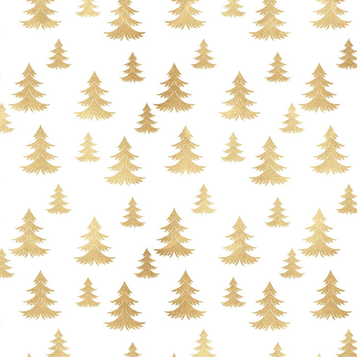 GOLDENE TANNENBÄUME (WEIßE WEIHNACHTEN) - Webware für Tischdecken