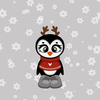 WINTER ANIMALS wz. 7 - panel (60cm x 50cm) brushed knitwear with elastane ITY