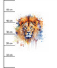 WATERCOLOR LION - panel (60cm x 50cm) Hydrophobic brushed knit