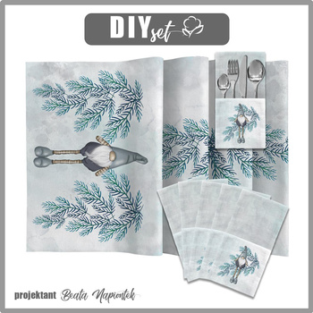 NAPKINS AND RUNNER - GNOME (WINTER IN THE CITY) - sewing set