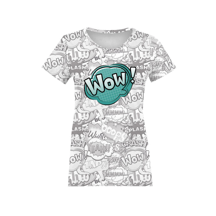 T-SHIRT DAMSKI - KOMIKS / wow (miętowy) - single jersey M
