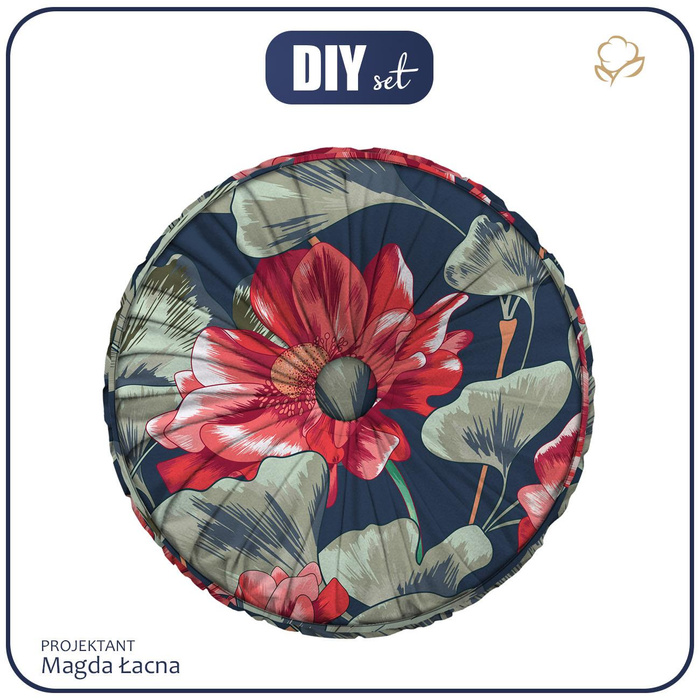 DECORATIVE CUSHION - RED POPPIES (RED GARDEN) - sewing set