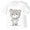 KID’S T-SHIRT- BEAR (mint) / Heart - single jersey (140/146)