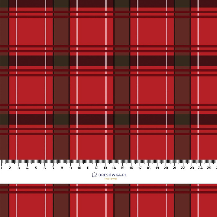 CHECK PAT.5 / red - Cotton woven fabric