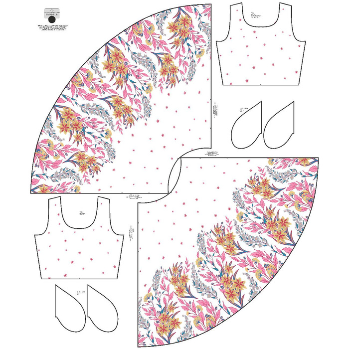 ŠATY "ISABELLE" - KVĚTY (vz. 7) / bílá - šicí souprava XXL