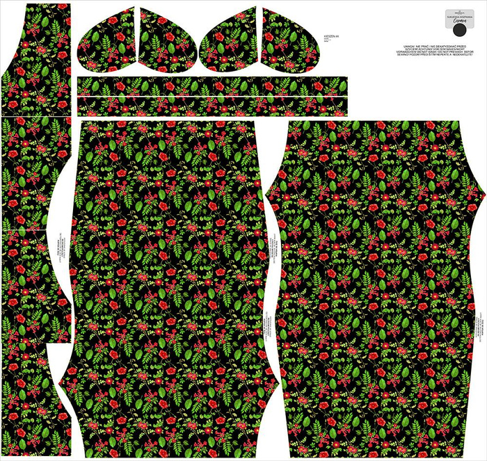 DRESS "CARMEN" - MINI RED GARDEN (PARADISE GARDEN) - crepe XXL