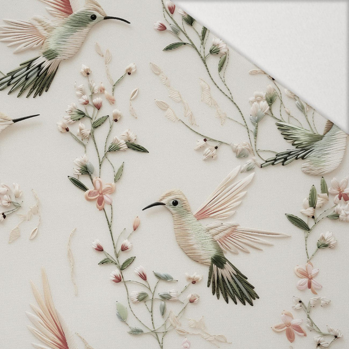 PASTEL BIRDS WZ.6 (KOLIBRY) - Hydrofobowa dzianina drapana