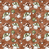 FOREST MUSHROOMS pat. 1 / brown - Waterproof woven fabric