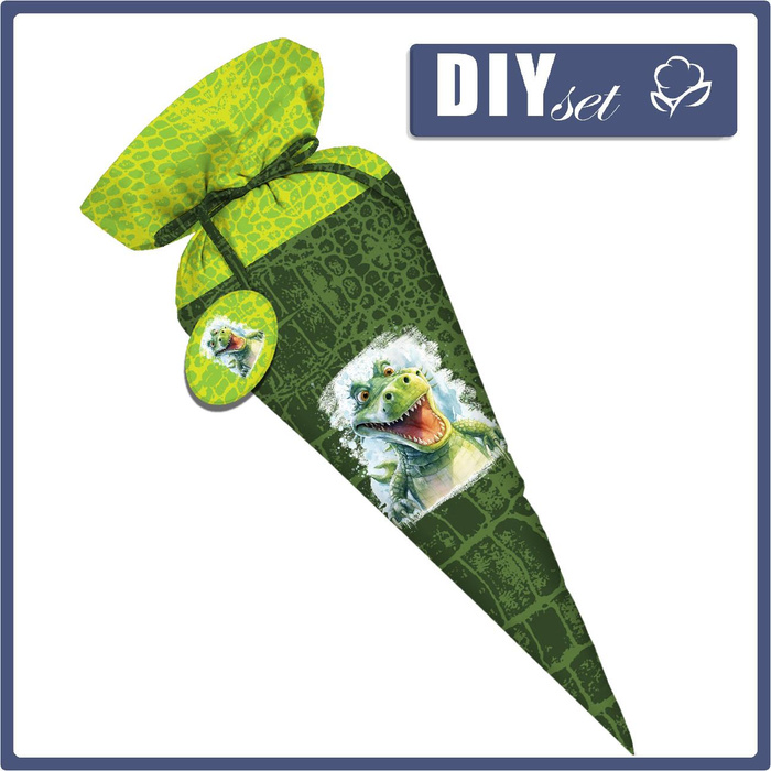 First Grade Candy Cone - WATERCOLOR CROCODILE - sewing set