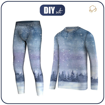 THERMO KOMPLET CHŁOPIĘCY (LUCAS) - ZIMOWY KRAJOBRAZ WZ. 2 (MALOWANY LAS) - zestaw do uszycia