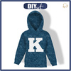 DZIECIĘCA BLUZA Z KAPTUREM (ALEX) - "K" / acid wash granatowy - dzianina pętelkowa (98/104)
