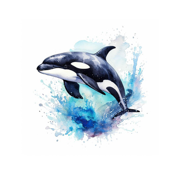 WATERCOLOR WHALE - Paneel (60cm x 50cm)