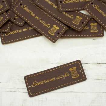 Siostra mi uszyła Label - Spule 1,5x4 cm - braun