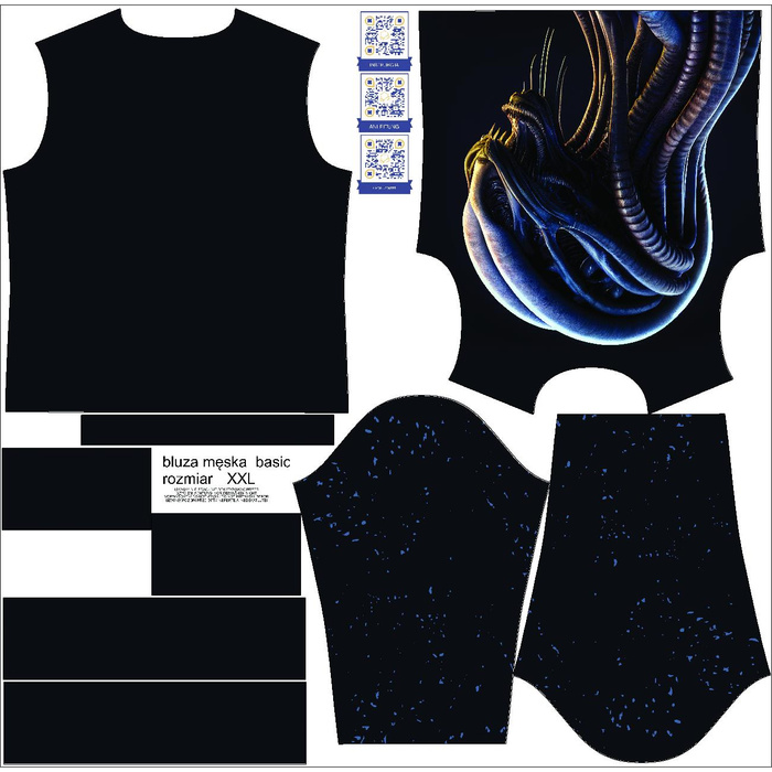 MEN’S SWEATSHIRT (OREGON) BASIC - ALIEN PORTRAIT - sewing set XXL