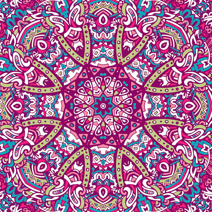 COLORFUL MANDALA pat. 3 - Slub Weave 