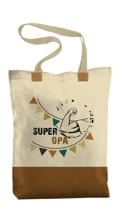 SHOPPER TASCHE - SUPER OPA / kraft - Panama 220g Webware - Nähset