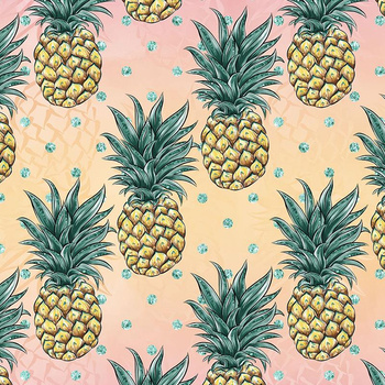 TROPICAL PINEAPPLES - quick-drying woven fabric