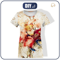 WOMEN’S T-SHIRT - WATERCOLOR FLOWERS Pat. 5 - single jersey M
