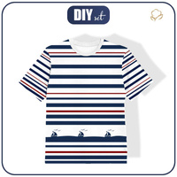 DĚTSKÉ TRIČKO - LODĚ/ pruhy (marine) - single jersey