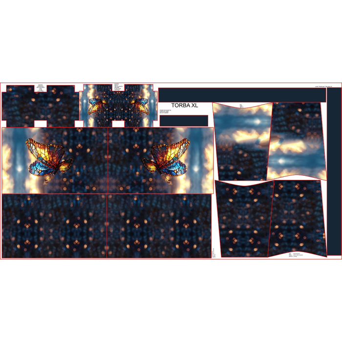 XL bag with in-bag pouch 2 in 1 - STAINED GLASS WZ.7 - sewing set