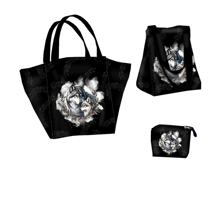 XL Tasche mit Utensilientasche 2 in 1 - CUTE ANIMALS wz.17 - Nähset