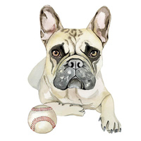 BULLDOG / beige - Paneel Wasserabweisende Webware (75cm x 80cm)