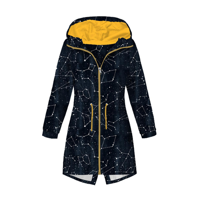 WOMEN'S PARKA (ANNA) - CONSTELLATIONS pat. 2 (GALACTIC ANIMALS) / navy - softshell L