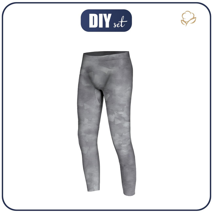 THERMO LEGGINSY CHŁOPIĘCE (HUGO) - KAMUFLAŻ wz. 2 / szary - zestaw do uszycia 128