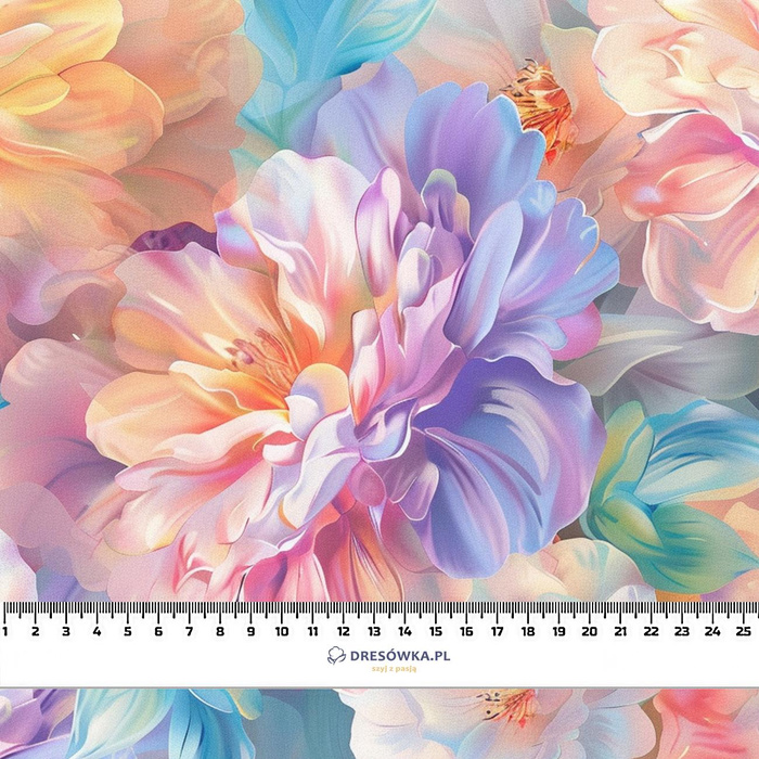 PASTEL FLOWERS WZ.19- Slub Weave