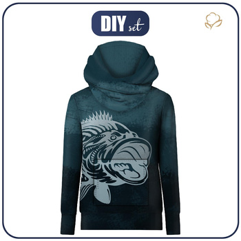HYDROPHOBIC HOODIE UNISEX - FISH - sewing set