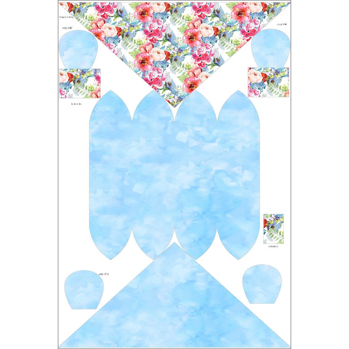 KINDER MÜTZE UND SCHAL (MOUSE) - WILDROSE M.3 (AUF DER WIESE) 44-47